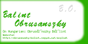 balint obrusanszky business card